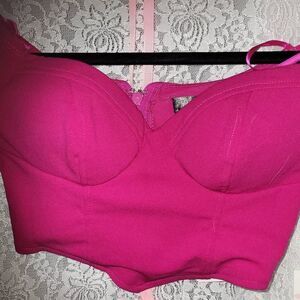 * Crystal Skye  fuschia zipper back bustier